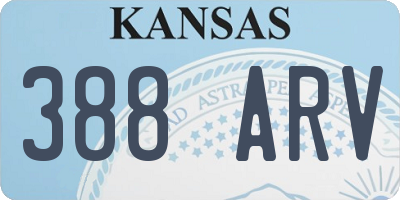 KS license plate 388ARV
