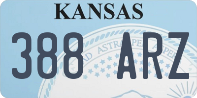 KS license plate 388ARZ