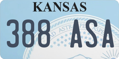 KS license plate 388ASA