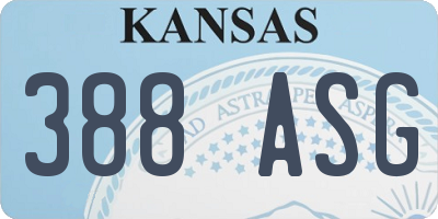 KS license plate 388ASG