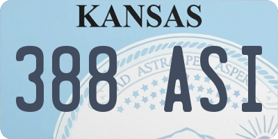 KS license plate 388ASI