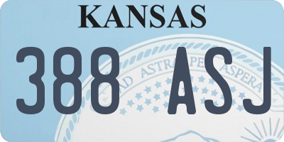 KS license plate 388ASJ