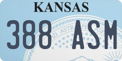 KS license plate 388ASM