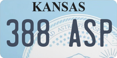 KS license plate 388ASP