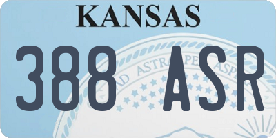 KS license plate 388ASR