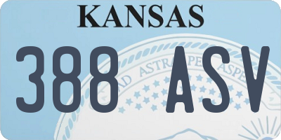 KS license plate 388ASV