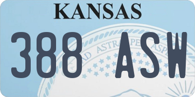KS license plate 388ASW