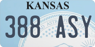 KS license plate 388ASY