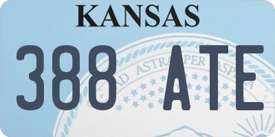 KS license plate 388ATE