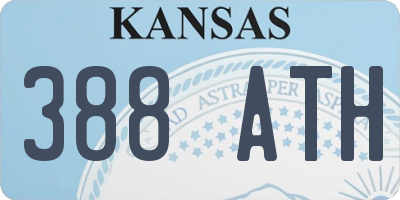 KS license plate 388ATH