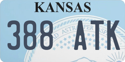 KS license plate 388ATK