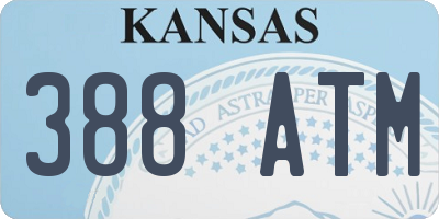 KS license plate 388ATM