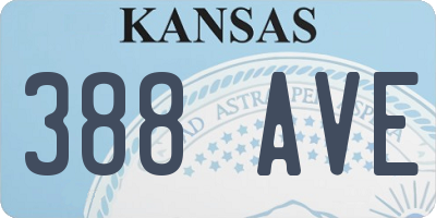 KS license plate 388AVE