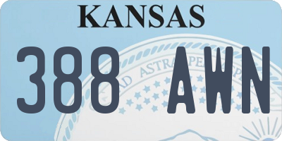 KS license plate 388AWN