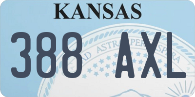 KS license plate 388AXL