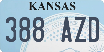 KS license plate 388AZD
