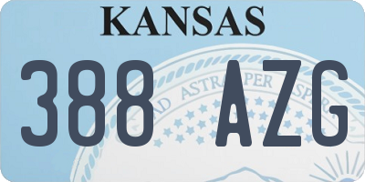 KS license plate 388AZG