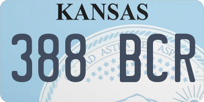KS license plate 388BCR