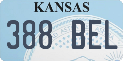 KS license plate 388BEL