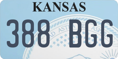 KS license plate 388BGG