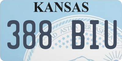 KS license plate 388BIU