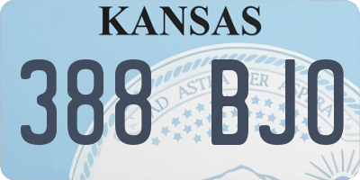 KS license plate 388BJO