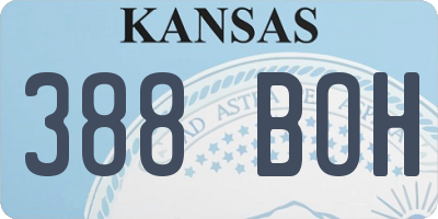 KS license plate 388BOH