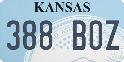 KS license plate 388BOZ