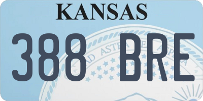 KS license plate 388BRE