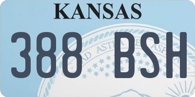 KS license plate 388BSH