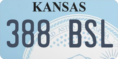 KS license plate 388BSL