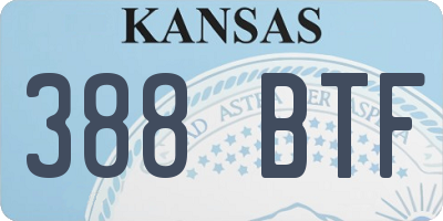 KS license plate 388BTF