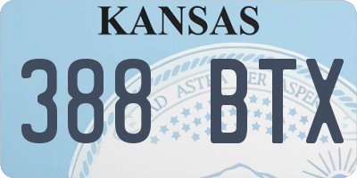 KS license plate 388BTX