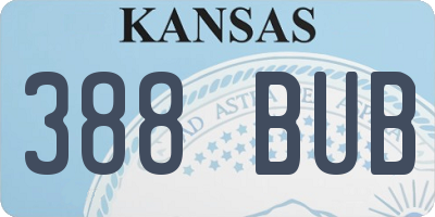 KS license plate 388BUB
