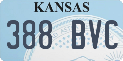 KS license plate 388BVC