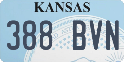 KS license plate 388BVN