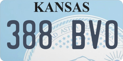 KS license plate 388BVO