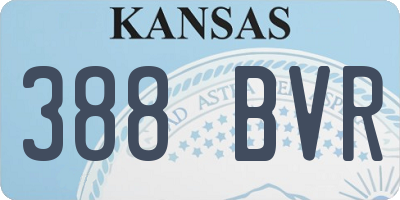 KS license plate 388BVR