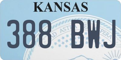 KS license plate 388BWJ