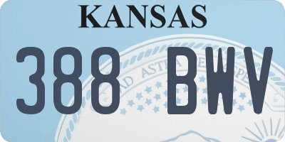 KS license plate 388BWV