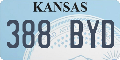 KS license plate 388BYD