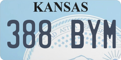 KS license plate 388BYM