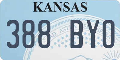 KS license plate 388BYO