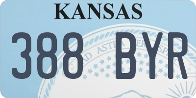 KS license plate 388BYR