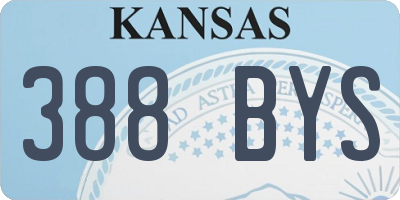 KS license plate 388BYS