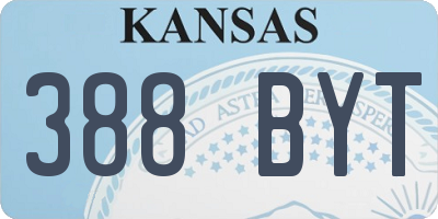 KS license plate 388BYT