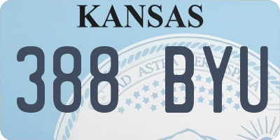 KS license plate 388BYU