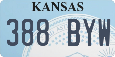 KS license plate 388BYW