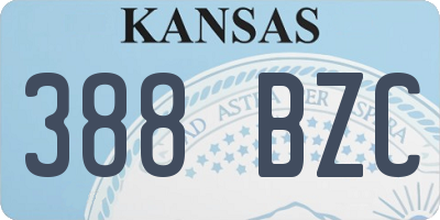 KS license plate 388BZC