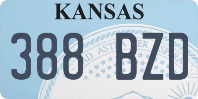 KS license plate 388BZD
